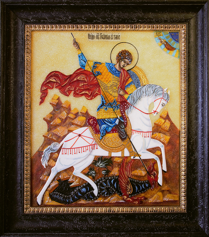 Икона из стекла "Георгий Победоносец"