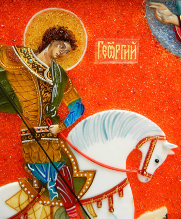 Икона из стекла «Чудо Георгия о змие»
